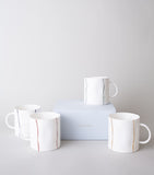 Feldspar fine bone china stripe tea mug set of 4 - British product