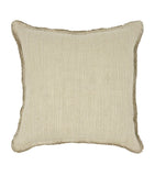 De Le Cuona linen-blend fringe bison cushion 55cm x 55cm - British product