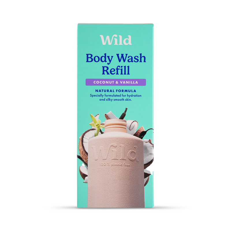 Wild body wash refill Coconut & Vanilla 300ml, imported from the UK