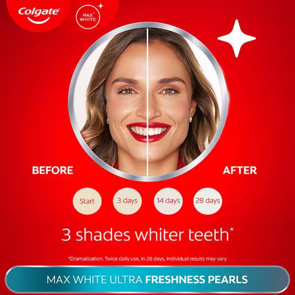 Colgate Max Ultra Fresh Pearls Whitening Toothpaste 75ml - British product
