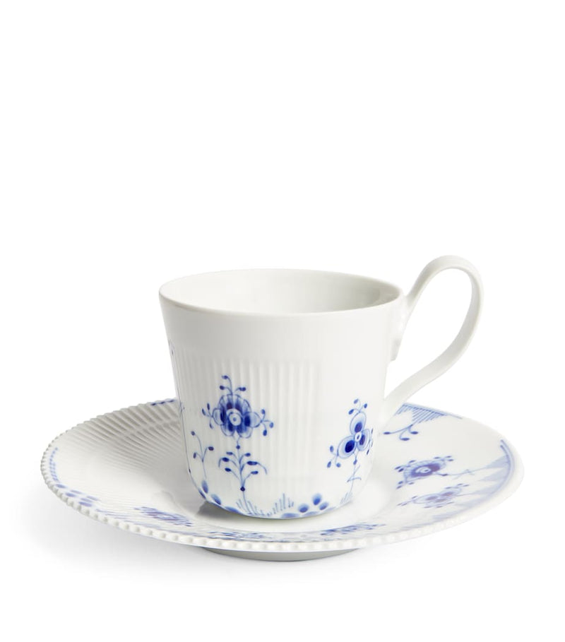 Royal Copenhagen Blue Elements teacup and saucer set, imported from the UK