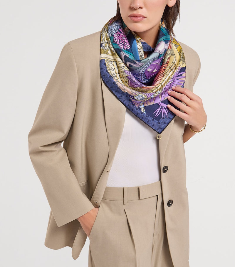 Bvlgari silk scarf 90cm x 90cm vibrant print - British product