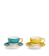 Harrods Wedgwood Set of 2 Bone China Bacchus Teacups and Saucers- Buy online at McGrocer