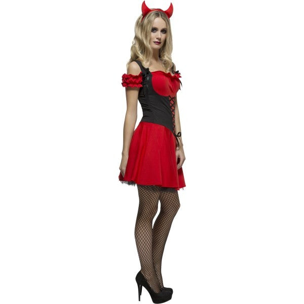 Fever Wicked Devil Costume red dress with horns - British product