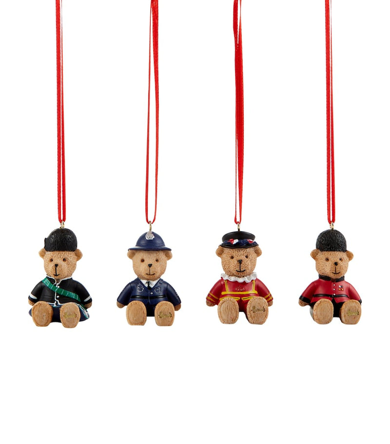 Harrods bear tree decorations set of 4, UK version