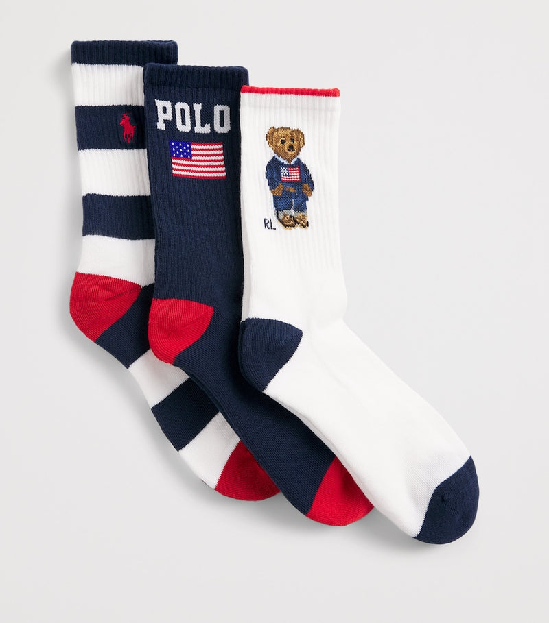 Ralph Lauren kids crew socks pack of 3 (British brand)