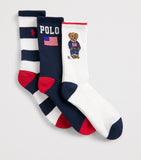 Ralph Lauren kids crew socks pack of 3 (British brand)
