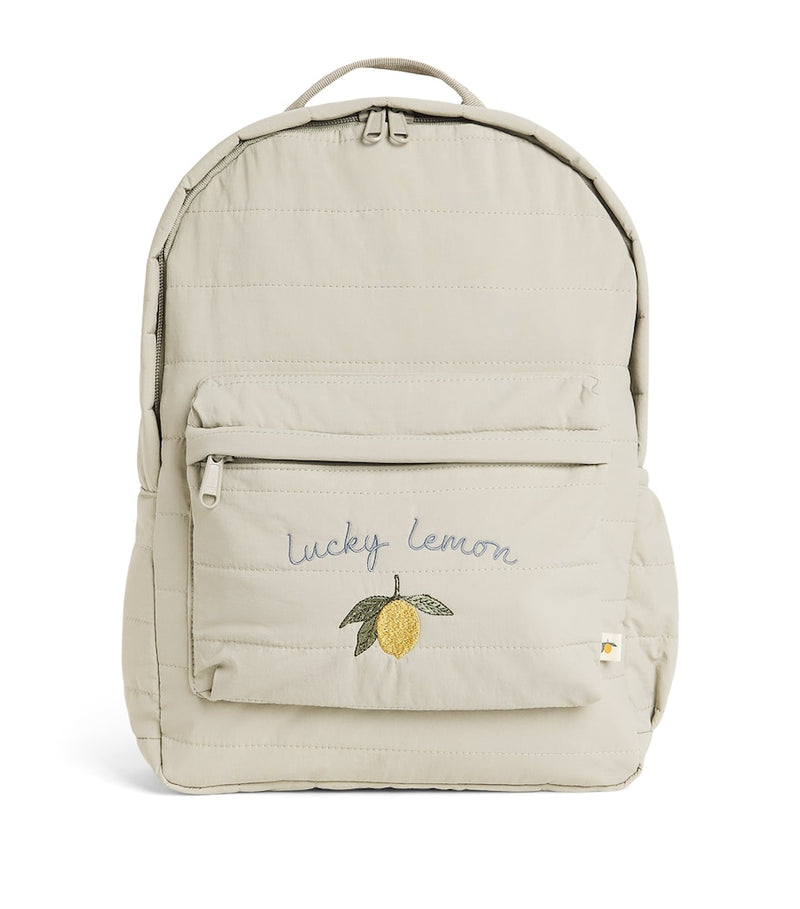 Konges Sløjd quilted lucky lemon Juno backpack, imported from the UK