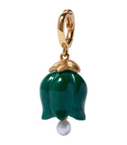 Annoushka yellow gold malachite tulip charm, imported from the UK