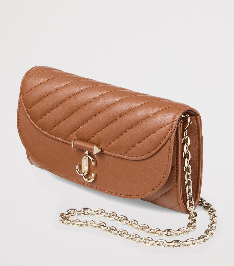 Jimmy Choo Curve quilted leather chain wallet - British product