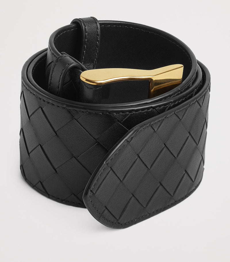 Bottega Veneta large calfskin Intrecciato watch belt, imported from the UK