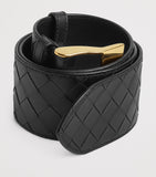 Bottega Veneta large calfskin Intrecciato watch belt, imported from the UK