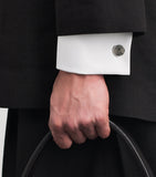 Babette Wasserman Gatsby Wheel rhodium-plated cufflinks (British brand)