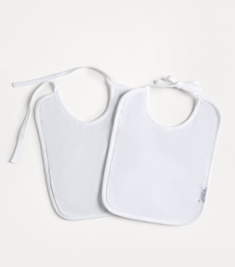 Brunello Cucinelli baby bibs set of 2 with teddy bear motifs, imported from the UK