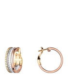 Boucheron Quatre hoop earrings mixed gold and diamond, imported from the UK