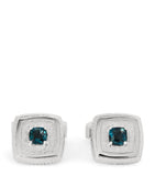 Tateossian sterling silver and topaz textured square cufflinks (British brand)