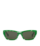 Bottega Veneta rectangular sunglasses with gold-tone detailing, imported from the UK