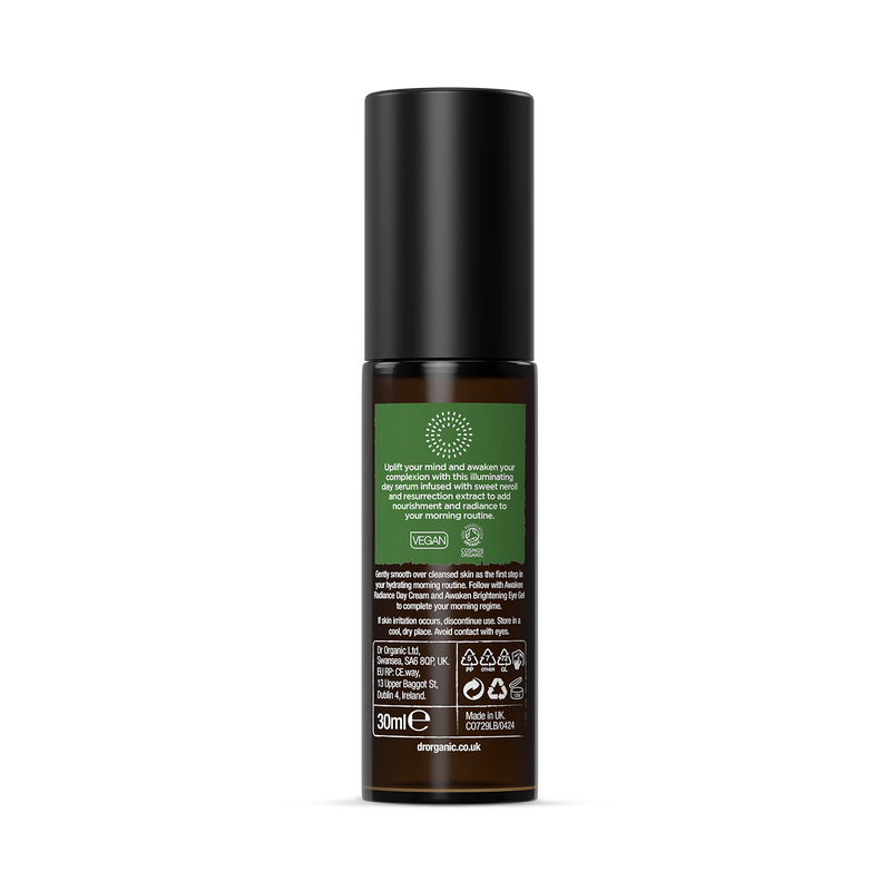 Dr Organic Evoke Awaken Day Elixir 30ml, imported from the UK