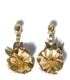 Miu Miu floral drop clip-on earrings with delicate flowers, UK version
