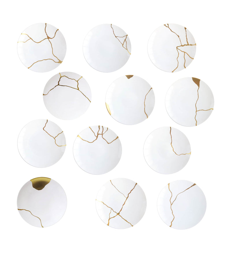 Bernardaud Kintsugi dinner plates set of 12 26cm (British brand)