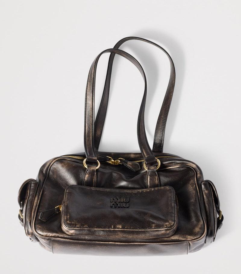 Miu Miu nappa leather top-handle bag with pockets, UK version