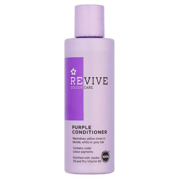 Superdrug Revive purple hair conditioner for blonde hair (British brand)