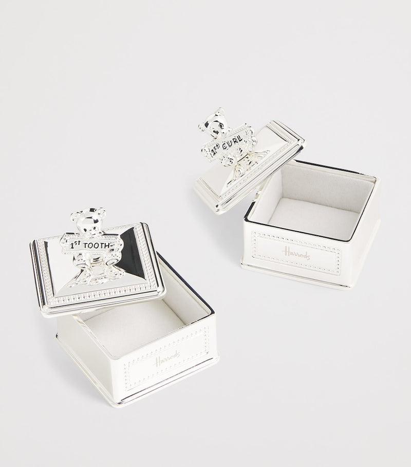 Harrods silver-plated tooth and curl keepsake box, UK version