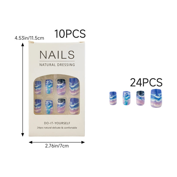 Livingandhome press on nails 240pcs flame stripe wave - British product