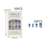 Livingandhome press on nails 240pcs flame stripe wave - British product