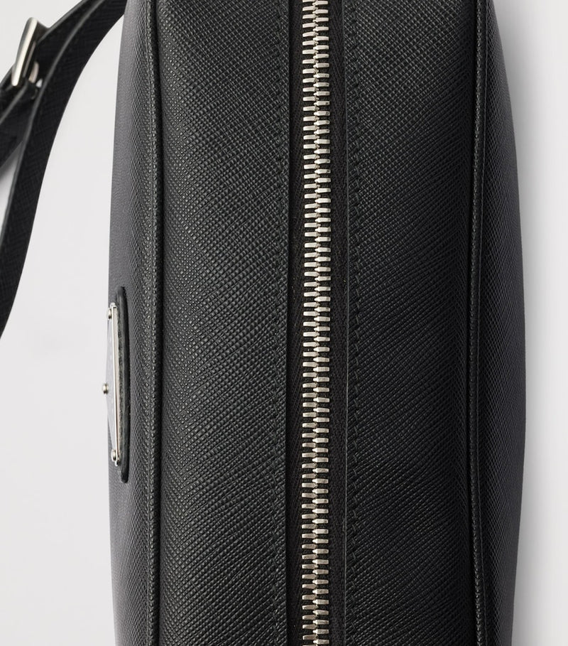 Prada Saffiano leather triangle pouch, imported from the UK
