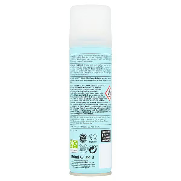Superdrug Dry Shampoo Coconut 150ml (British brand)