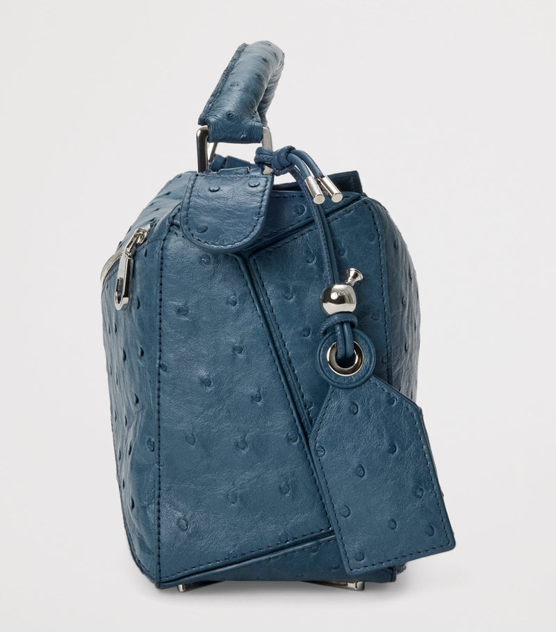 LOEWE Puzzle top-handle handbag ostrich leather, imported from the UK