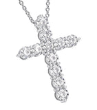 Graff diamond cross necklace in white gold 40cm, UK version