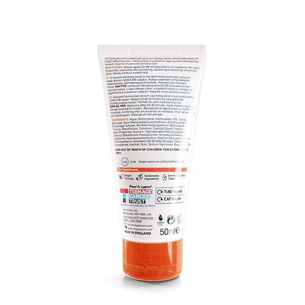 Calypso Sun Sensitive Skin Face Lotion 50ml SPF50+ - British product