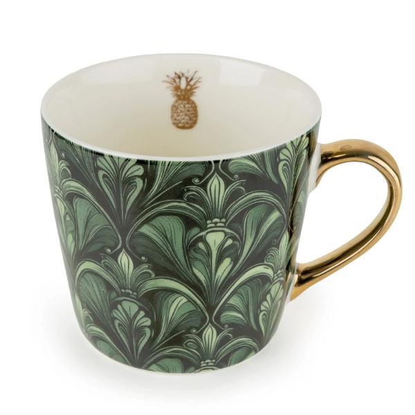 Historic Royal Palaces green damask mug 400ml, imported from the UK