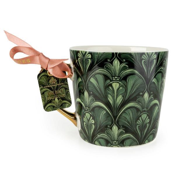 Historic Royal Palaces green damask mug 400ml, imported from the UK