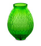 Lalique small crystal Plumes vase 15cm, UK version