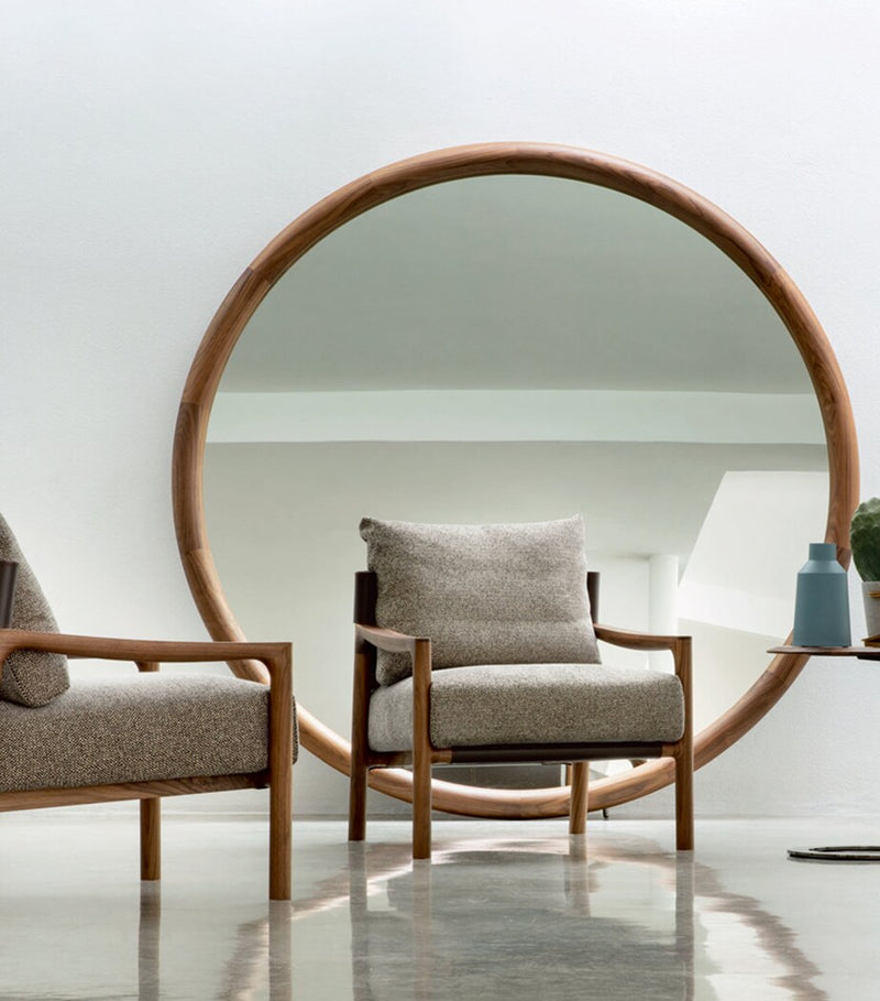 Large Wall Mirror with Solid Walnut Frame
