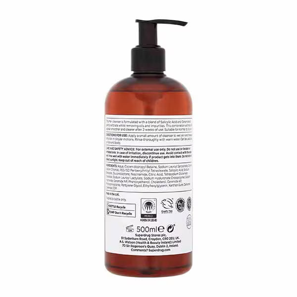 Me+ Salicylic Acid Cleanser 500ml, imported from the UK