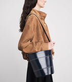 Claudie Pierlot calfskin bucket bag gold-tone logo (British brand)