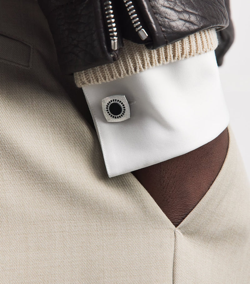 Tateossian Graffiato rounded square cufflinks (British brand)