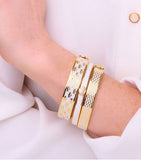 Halcyon Days gold-plated enamel bee sparkle bangle, imported from the UK