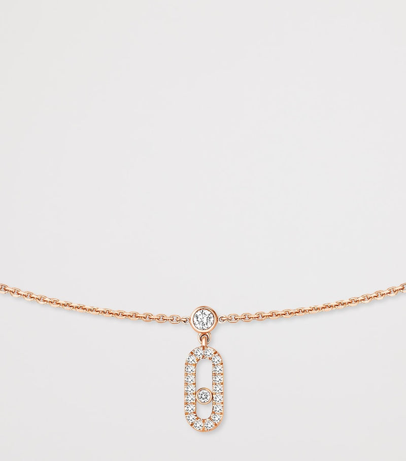 Messika Move Uno pink gold diamond pavé necklace 0.61ct (British brand)