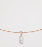 Messika Move Uno pink gold diamond pavé necklace 0.61ct (British brand)