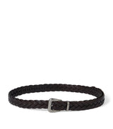 Harrods Brunello Cucinelli Leather Braided Belt- Buy online at McGrocer