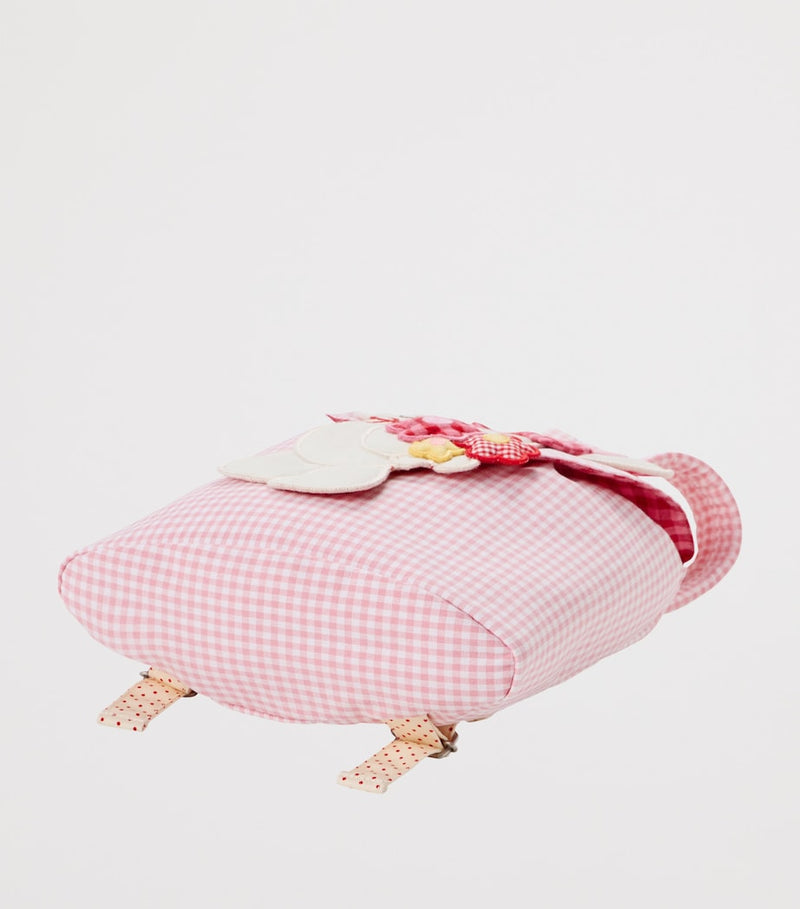 Miki House Chieco Saku cotton-blend backpack gingham - British product