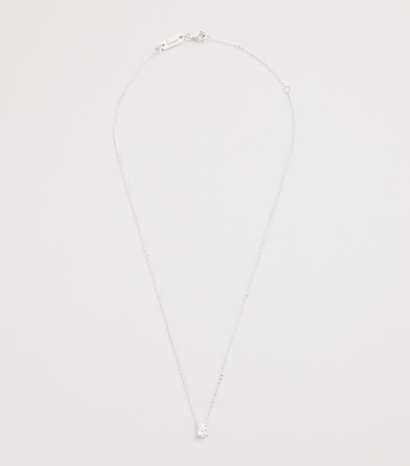 Harrods white gold diamond pendant necklace 0.50ct (British brand)