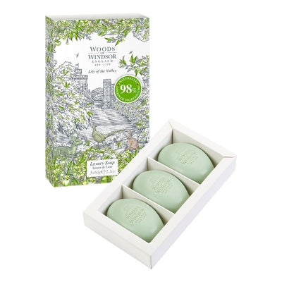 Superdrug Woods of Windsor Lily of the Valley Soap 3 x 60g- Buy online at McGrocer