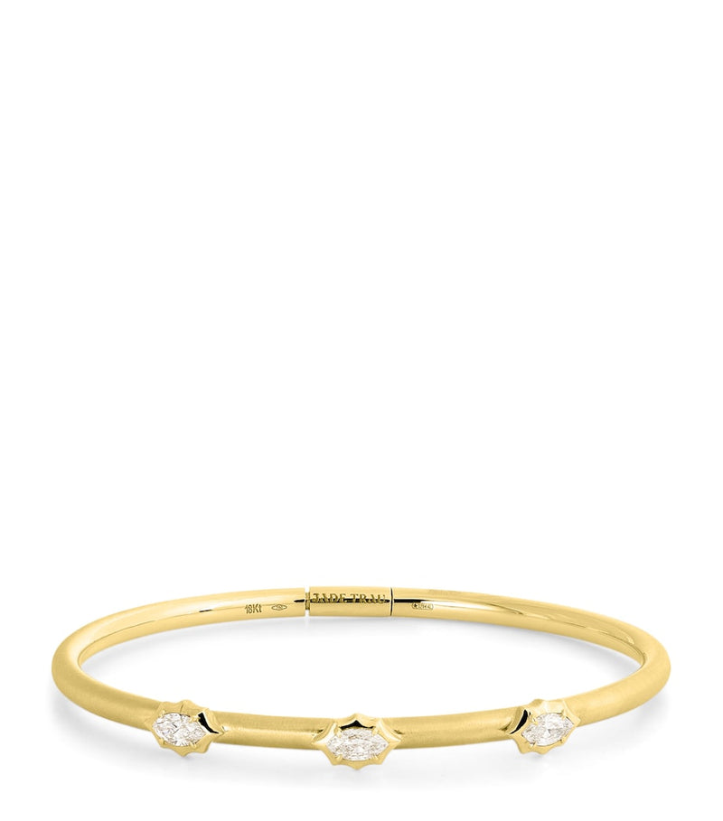Jade Trau small yellow gold diamond bangle - British product