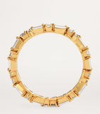 Suzanne Kalan thin mix eternity ring yellow gold diamond, imported from the UK